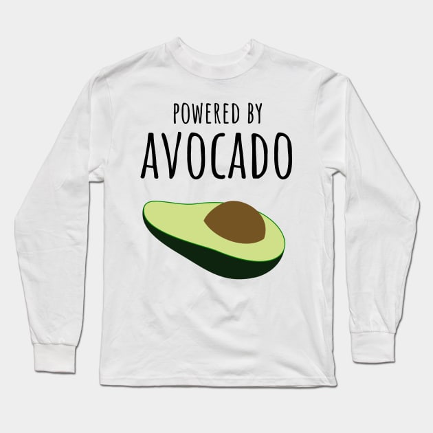 Powered By Avocado Long Sleeve T-Shirt by PinkPandaPress